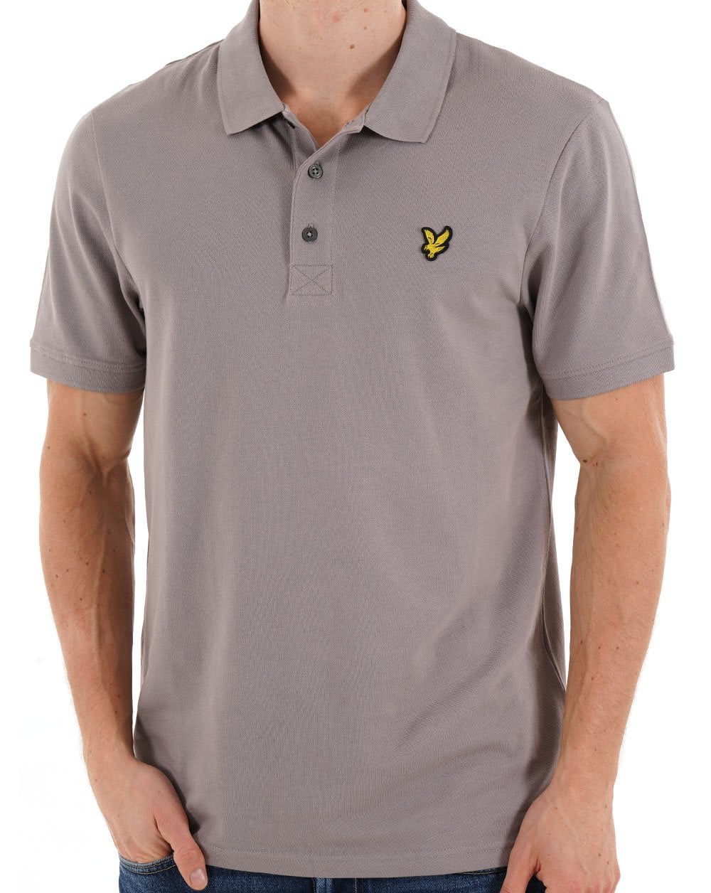 Lyle & Scott Plain Polo Shirt Gull Grey - Image 3