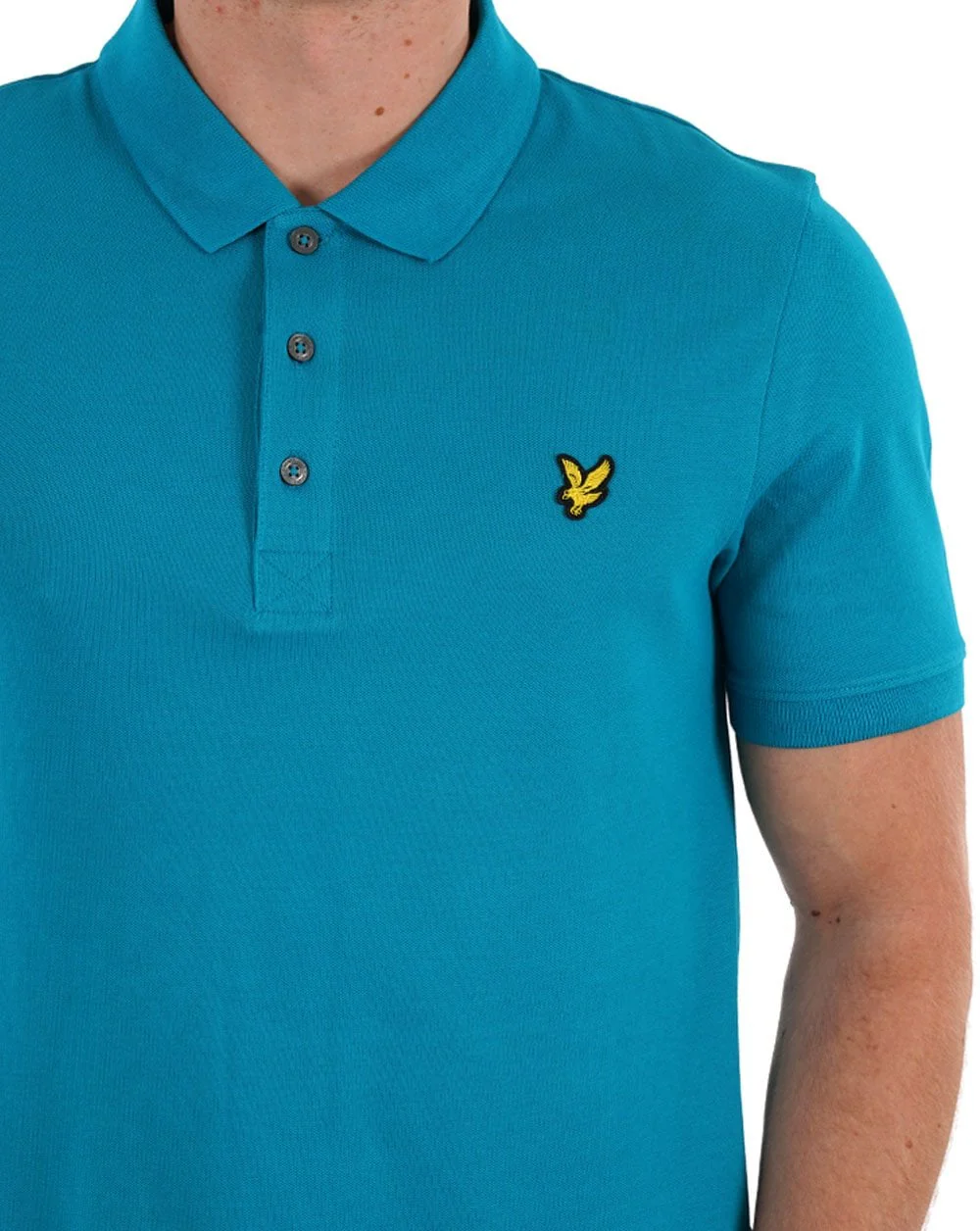 Lyle & Scott Plain Polo Shirt Leisure Blue - Image 2