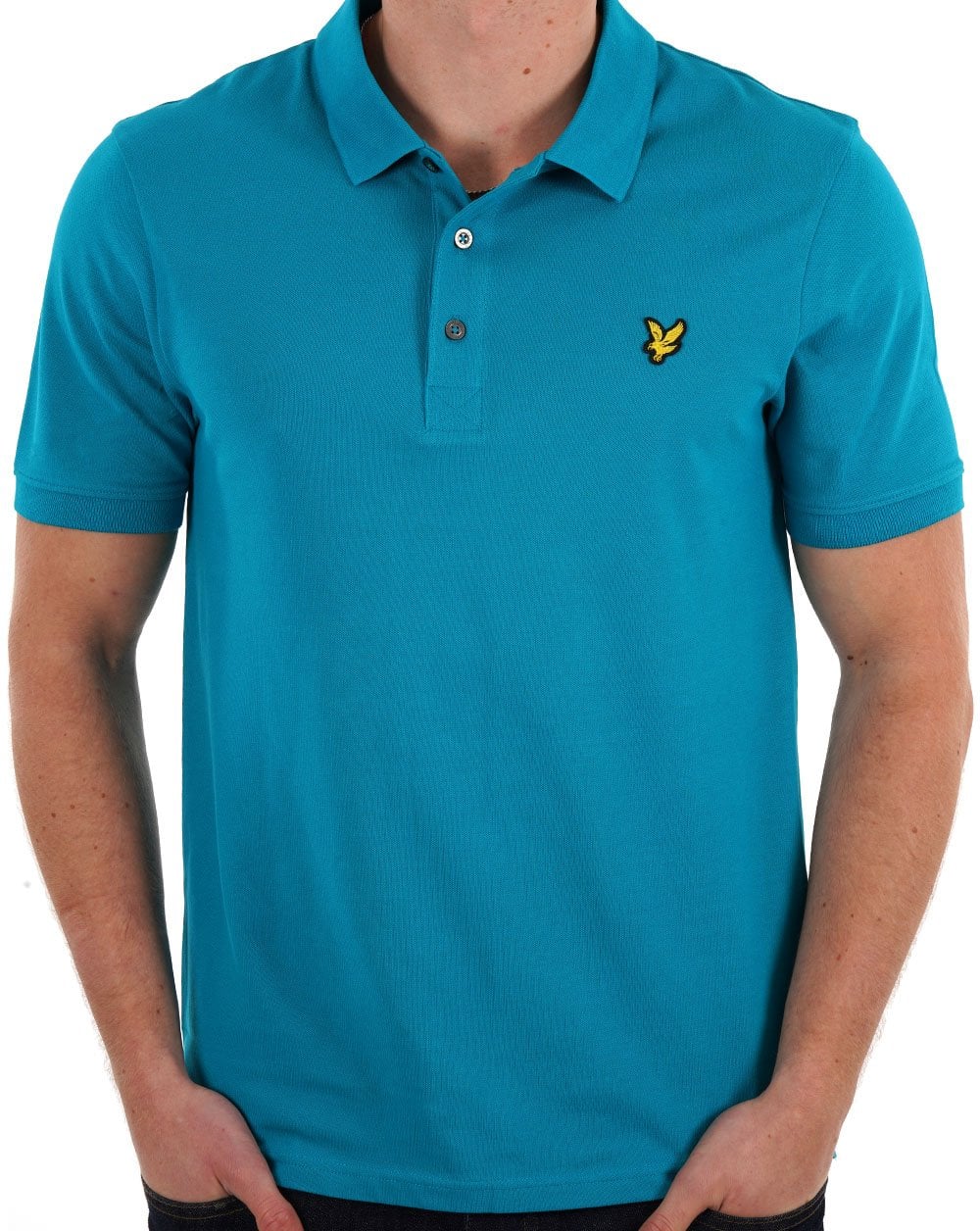 Lyle & Scott Plain Polo Shirt Leisure Blue - Image 3