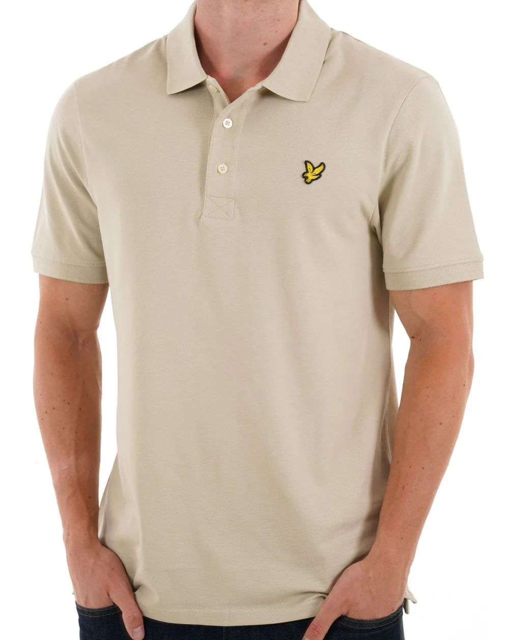 Lyle & Scott Plain Polo Shirt Taupe - Image 3