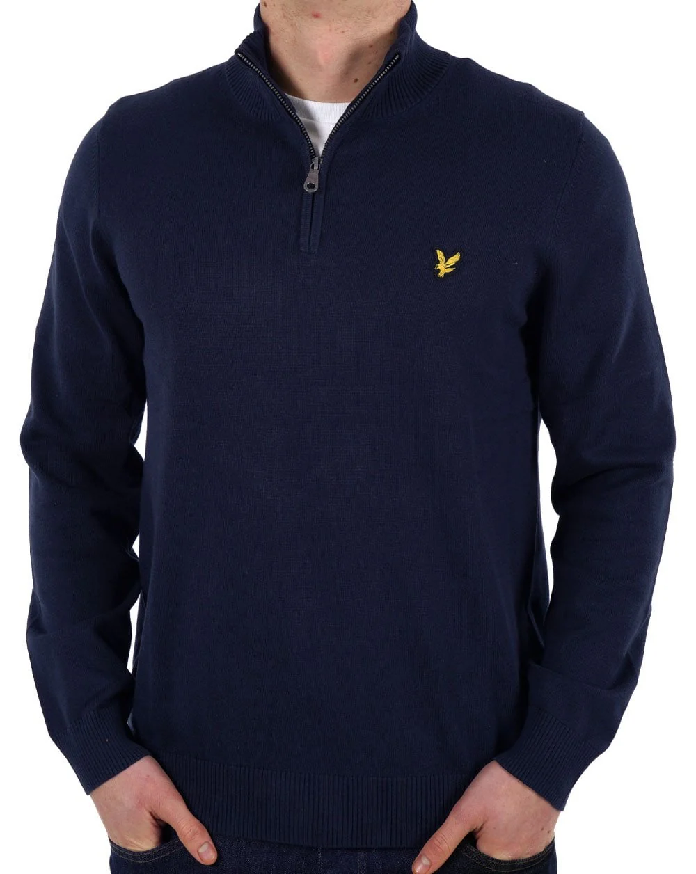 Lyle & Scott Quarter Zip Jumper Dark Navy - Image 2