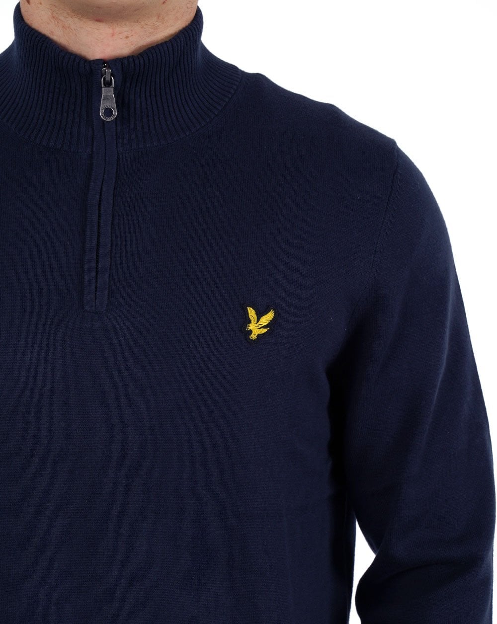 Lyle & Scott Quarter Zip Jumper Dark Navy - Image 3