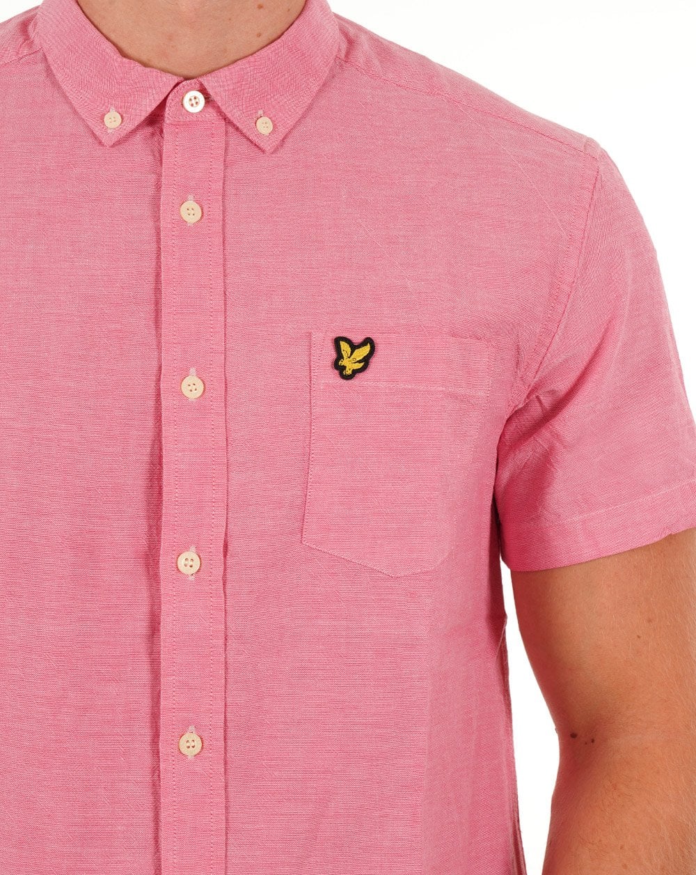 Lyle & Scott Short Sleeve Oxford Shirt Pink - Image 2