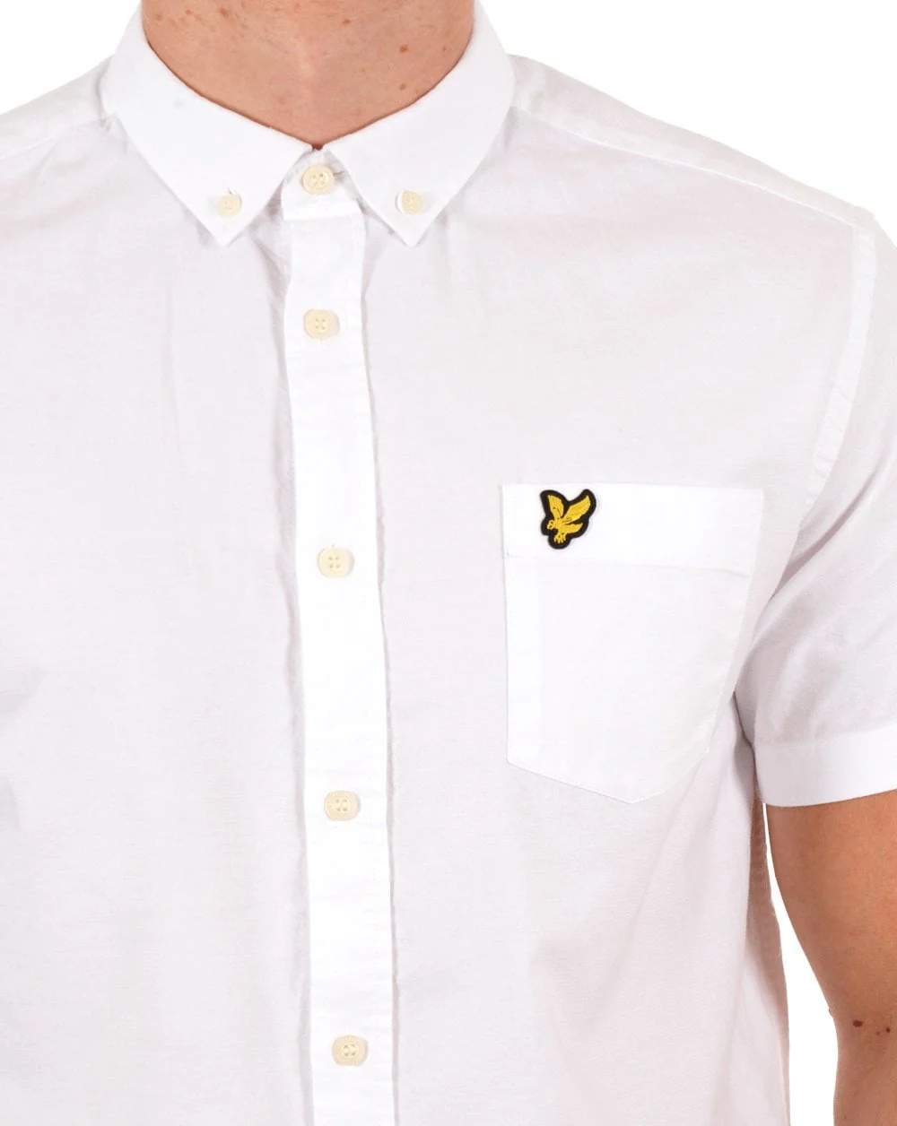 Lyle & Scott Short Sleeve Oxford Shirt White - Image 2