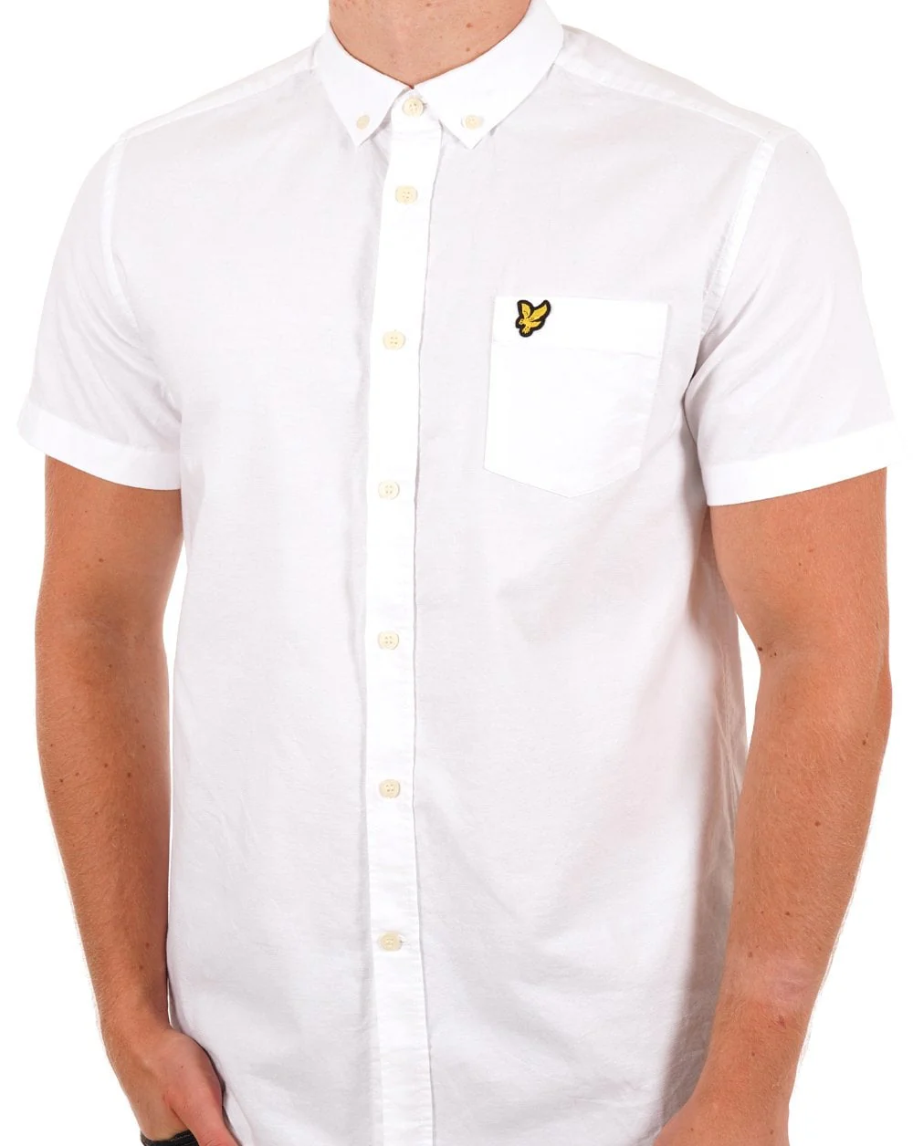 Lyle & Scott Short Sleeve Oxford Shirt White - Image 3