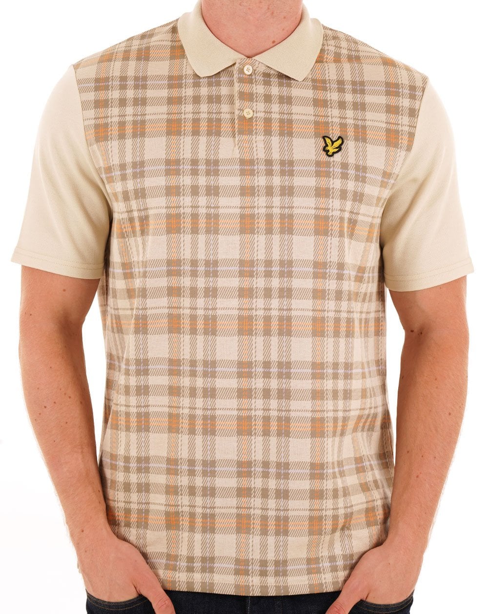 Lyle & Scott Spring Tartan Polo Shirt Sand
