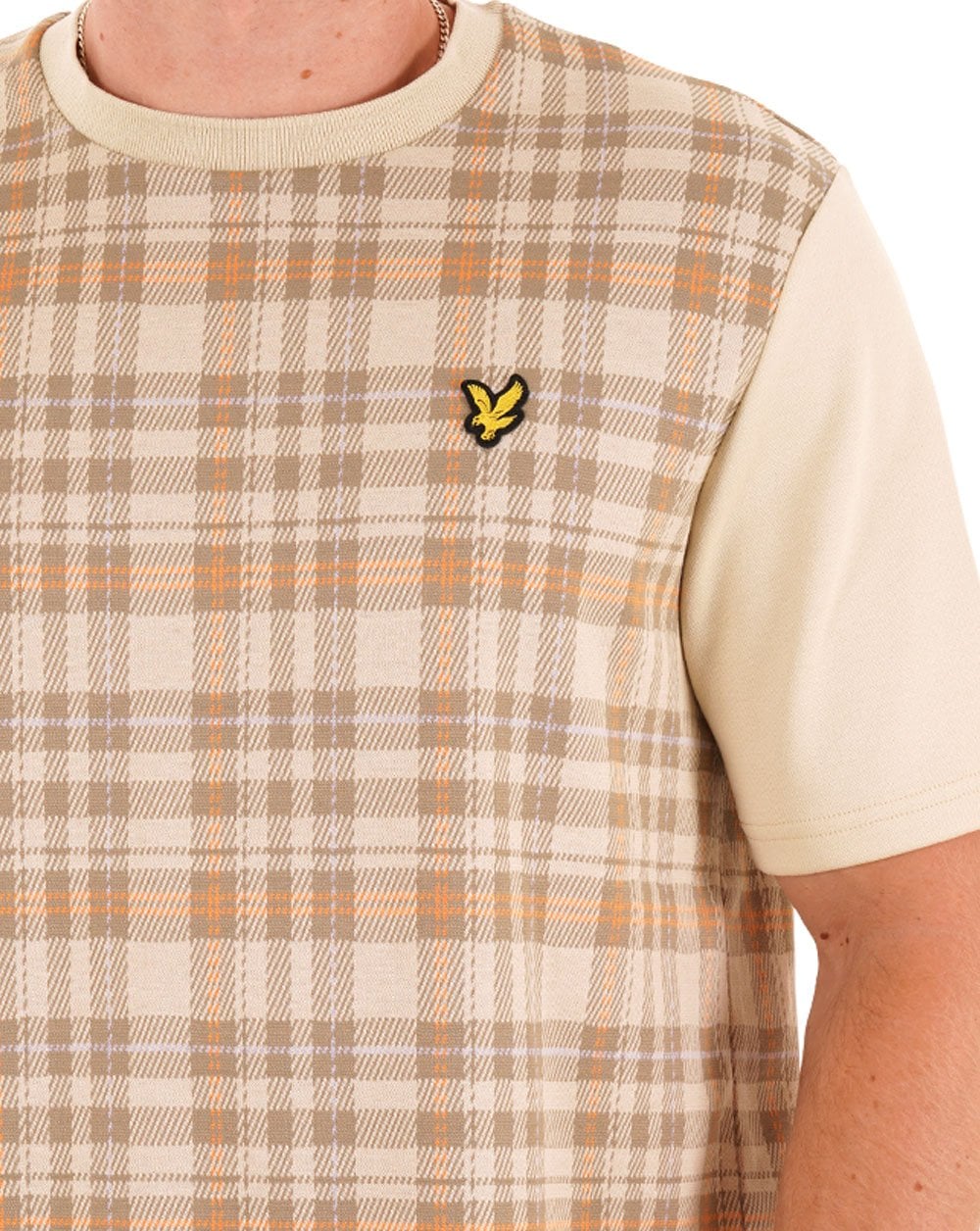 Lyle & Scott Spring Tartan T Shirt Sand - Image 2