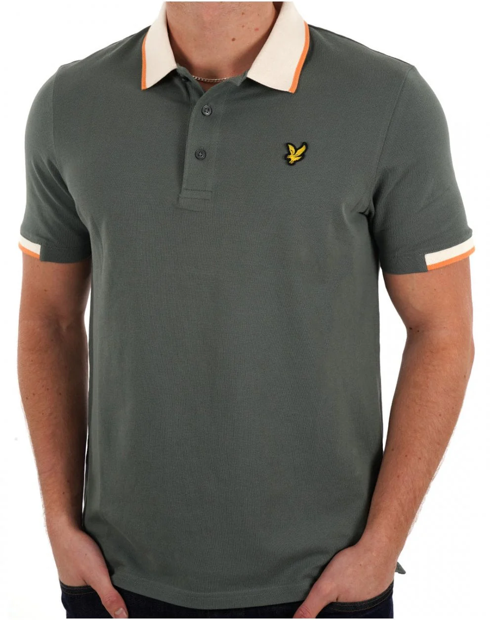 Lyle & Scott Tipped Polo Shirt Green - Image 3