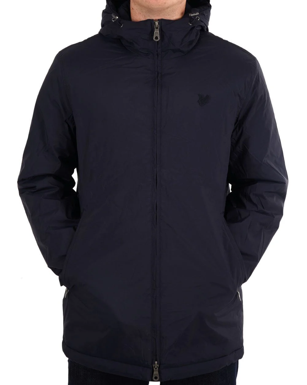 Lyle & Scott Tonal Eagle Parka Shell Jacket Navy