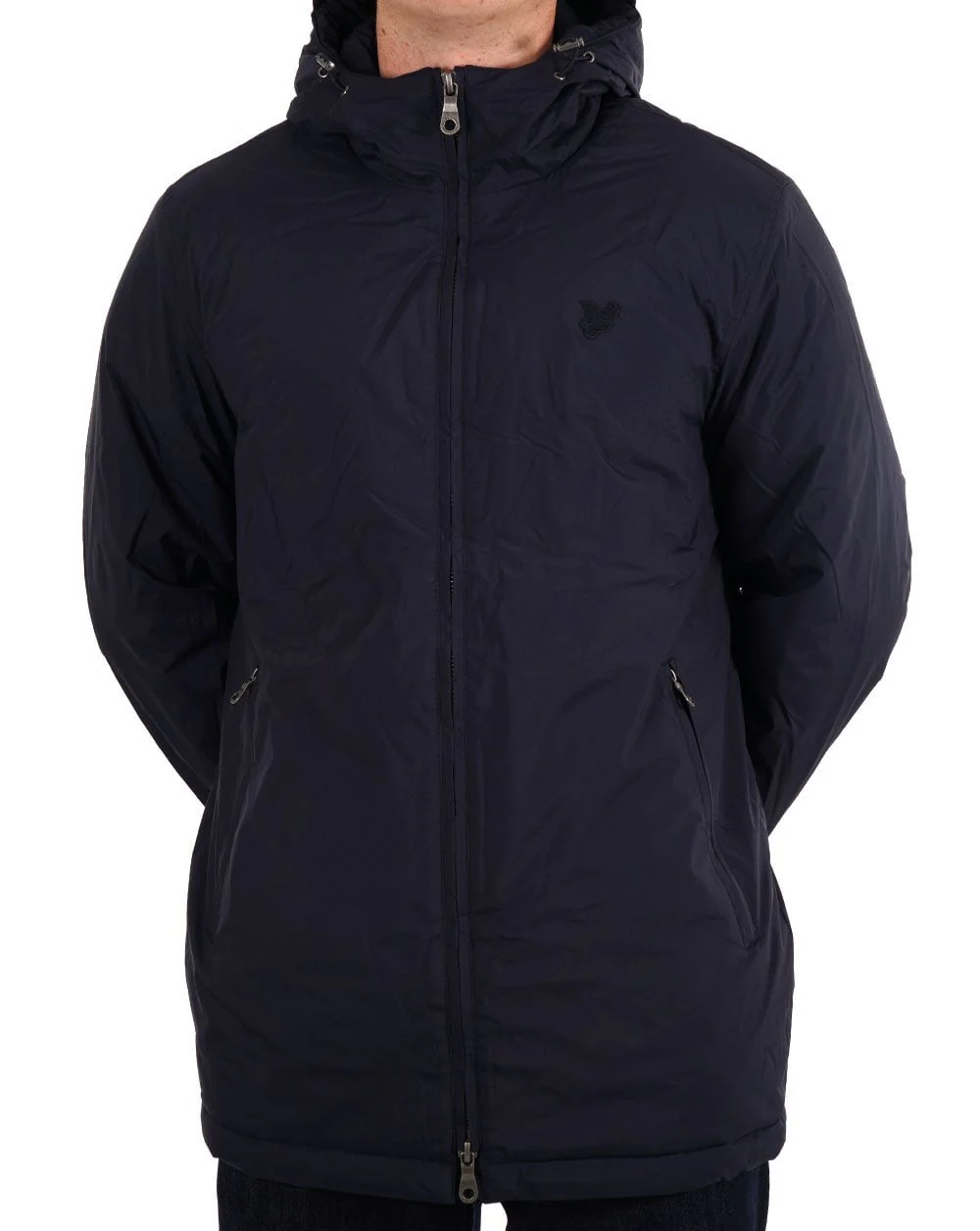 Lyle & Scott Tonal Eagle Parka Shell Jacket Navy - Image 3