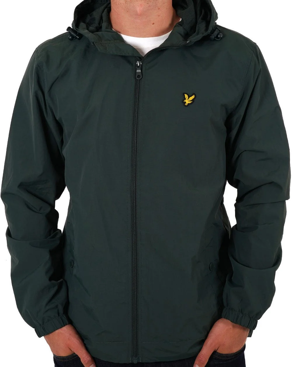 Lyle & Scott Zip Through Hooded Jacket Dk Green - Image 3