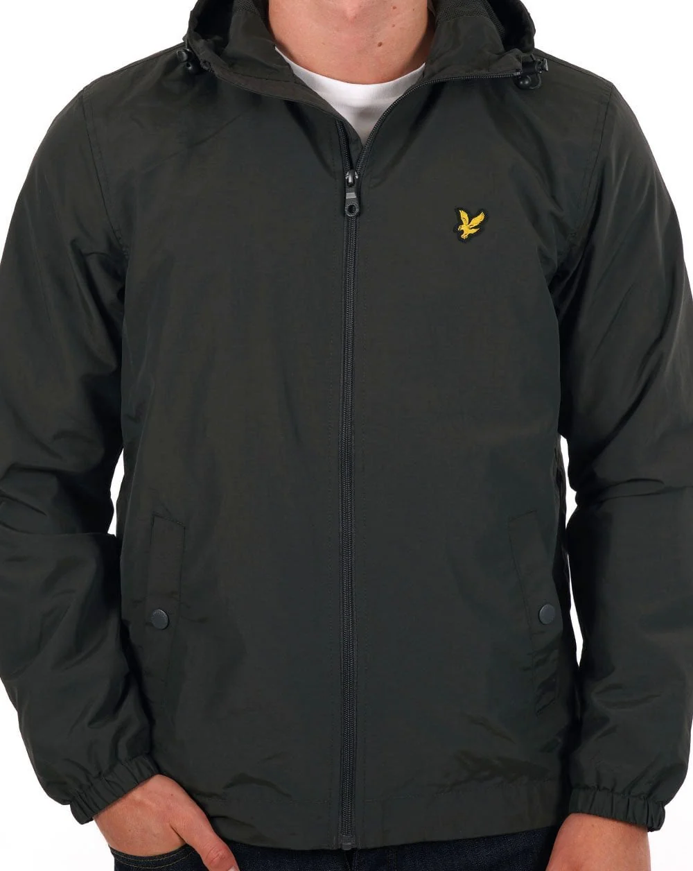 Lyle & Scott Zip Through Hooded Jacket Gunmetal - Image 4