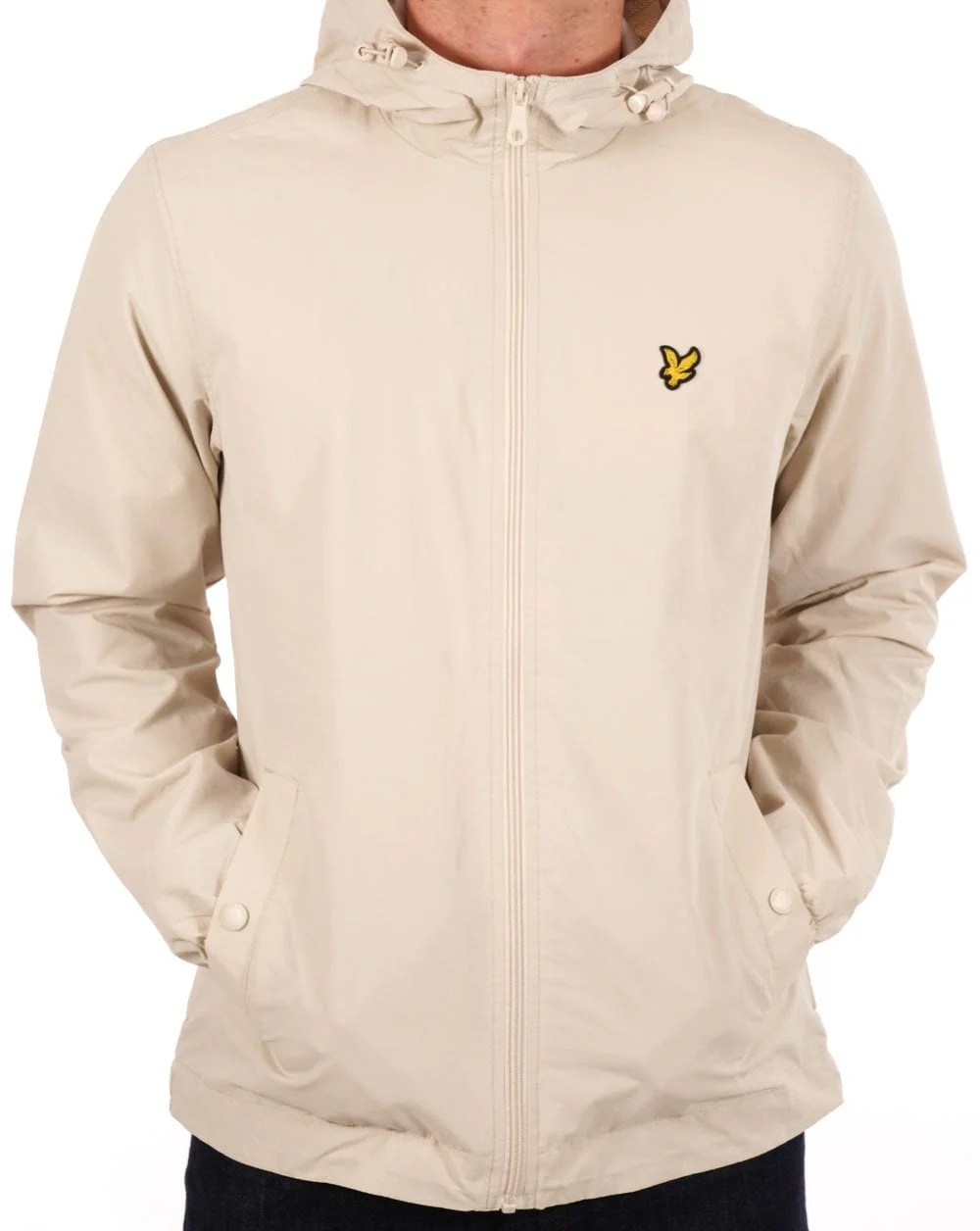 Lyle & Scott Zip Through Hooded Jacket Stone - Image 3