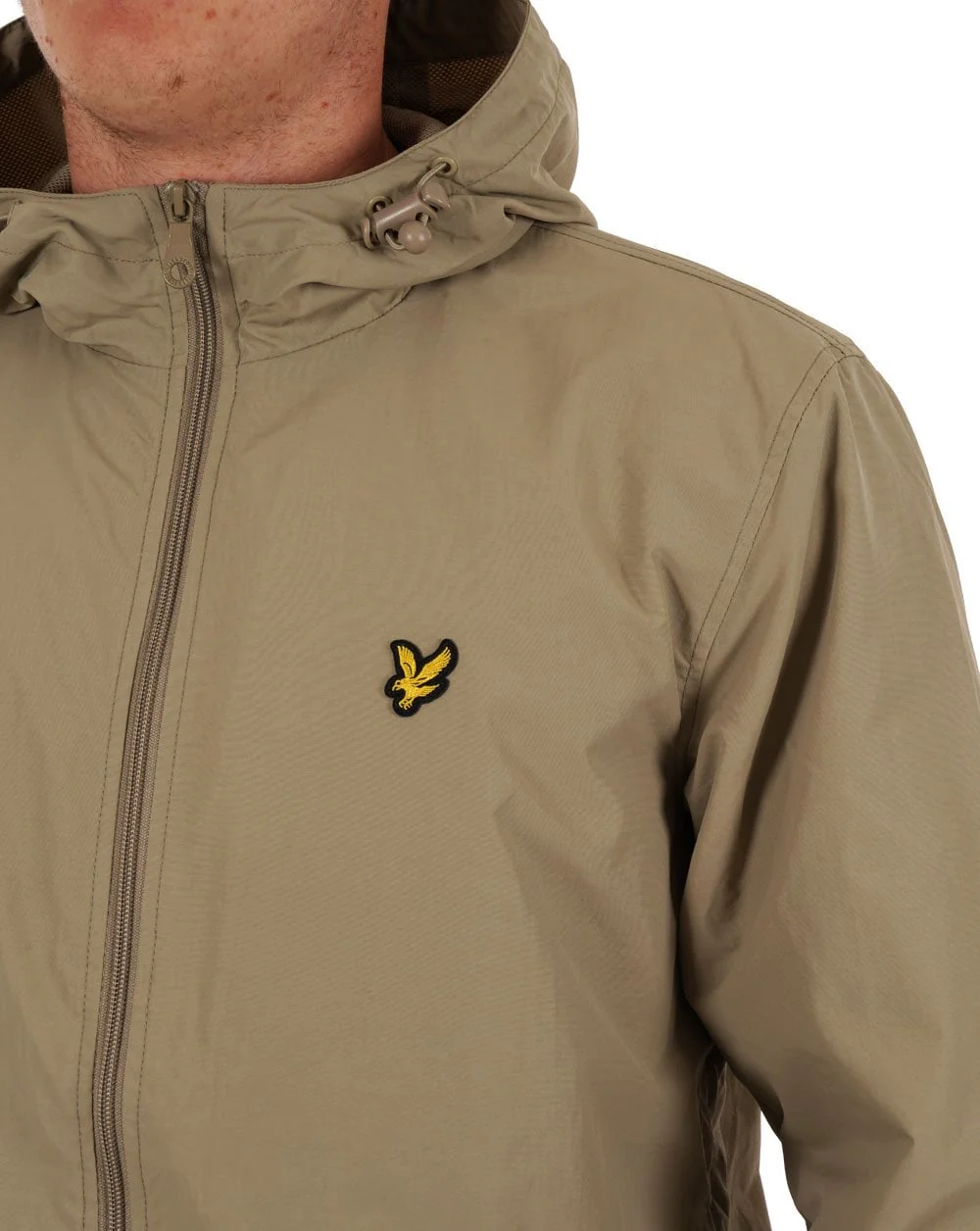 Lyle & Scott Zip Through Hooded Jacket Stone - Image 2