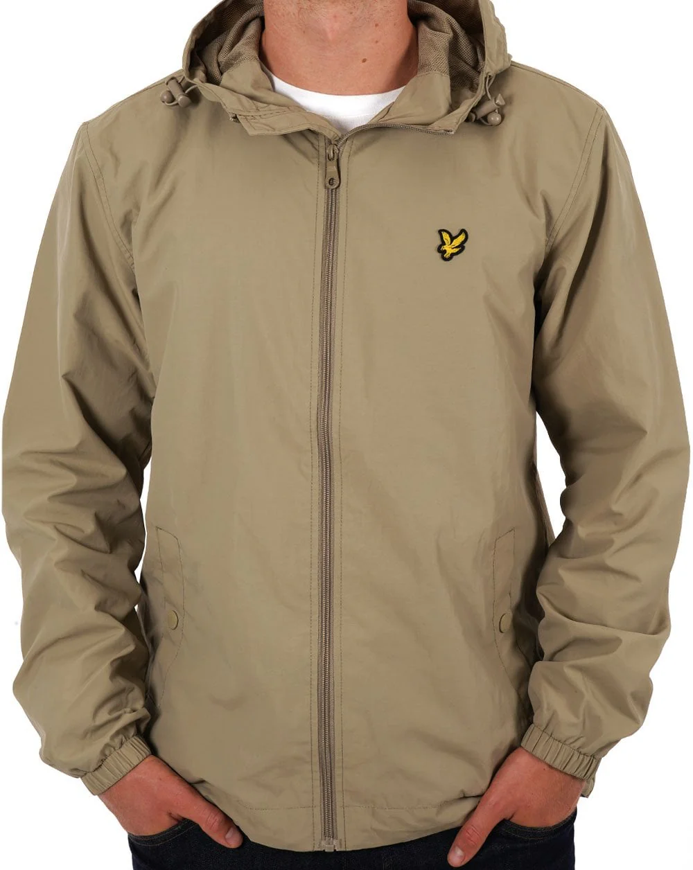 Lyle & Scott Zip Through Hooded Jacket Stone - Image 3