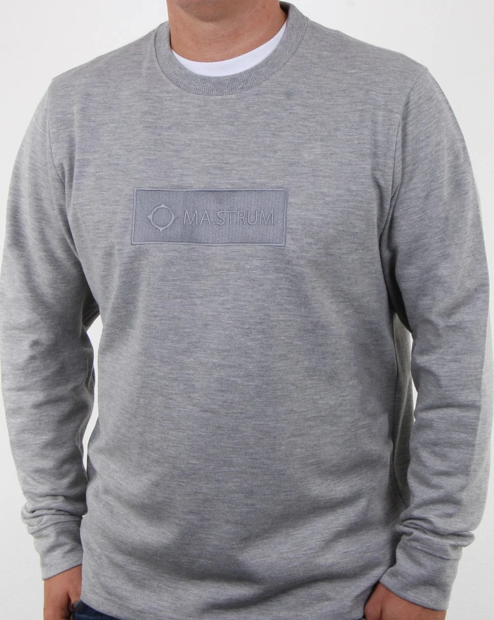 Ma.strum Box Logo Sweatshirt Grey Marl
