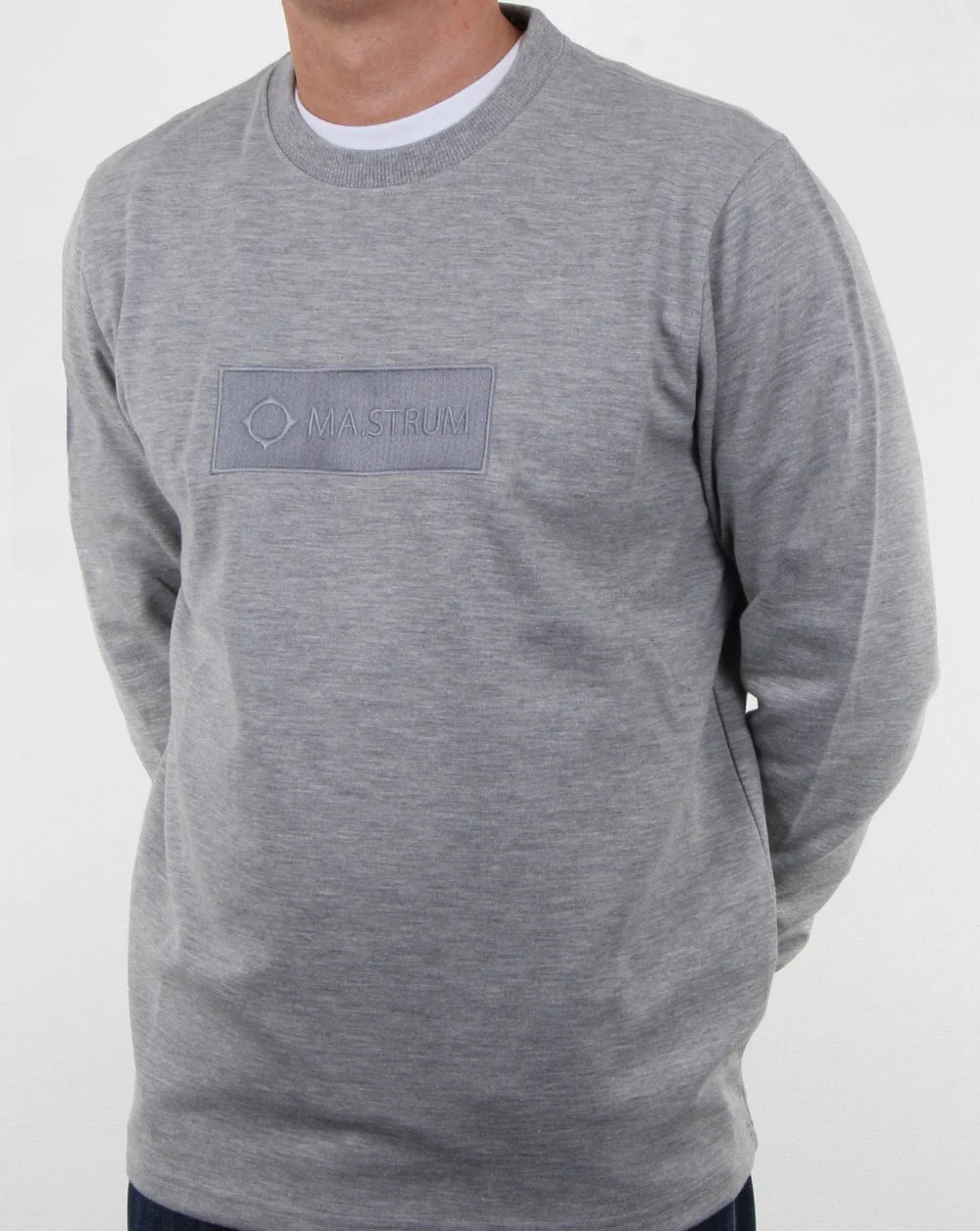 Ma.strum Box Logo Sweatshirt Grey Marl - Image 2