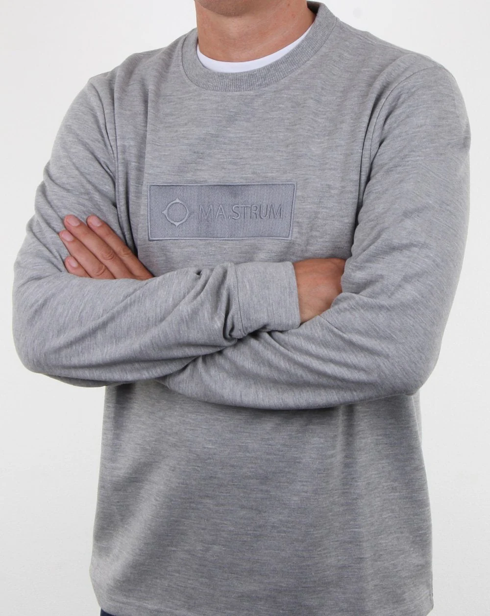 Ma.strum Box Logo Sweatshirt Grey Marl - Image 3