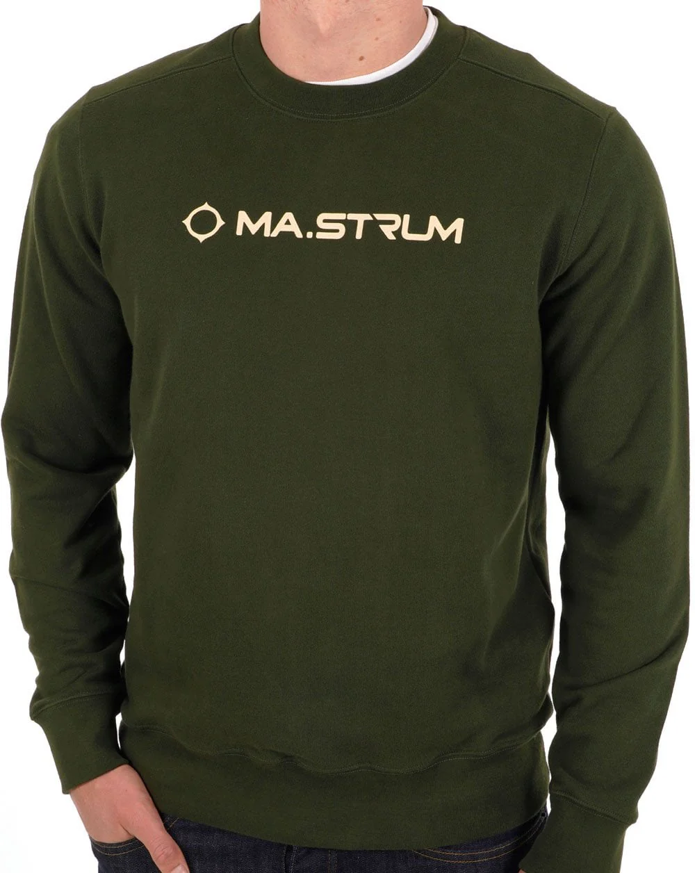 Ma.strum Chest Print Crew Sweat Dark Green