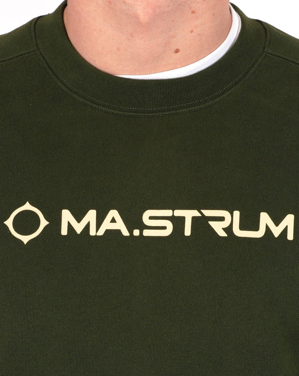 Ma.strum Chest Print Crew Sweat Dark Green - Image 2