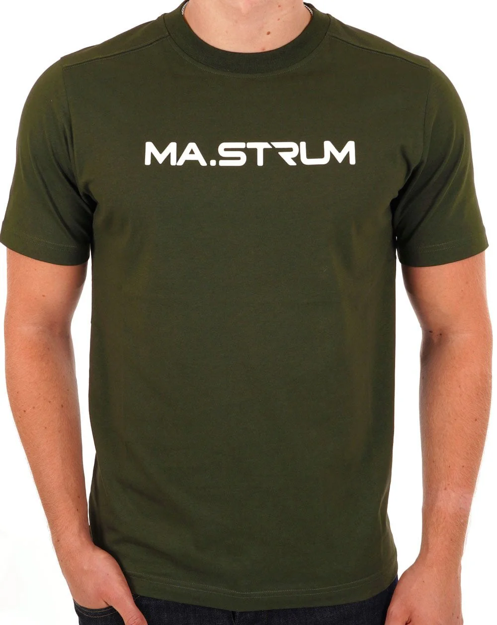 Ma.strum Chest Print T-shirt Dark Green
