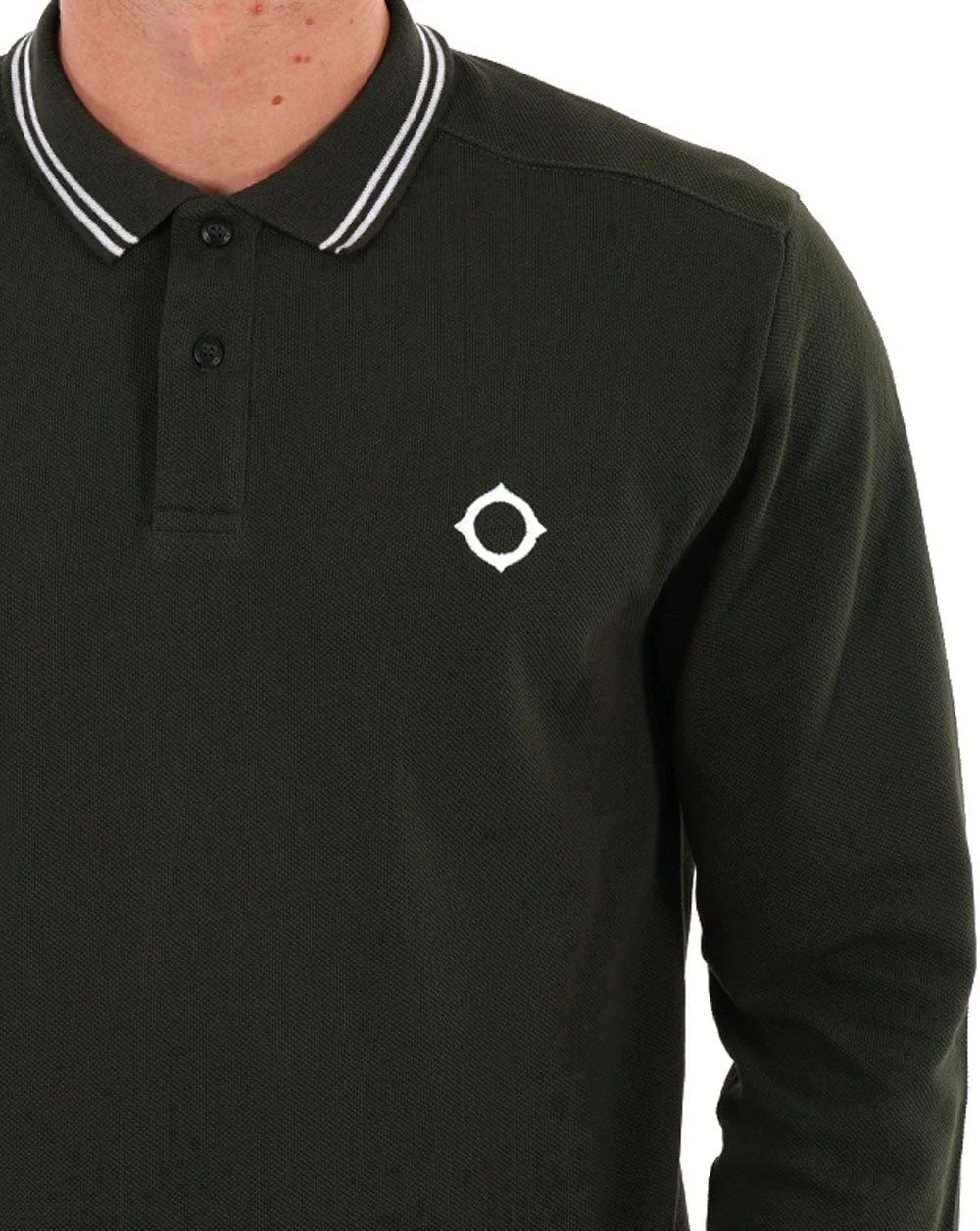 MA.STRUM Double Tipped LS Polo Dark Green - Image 2