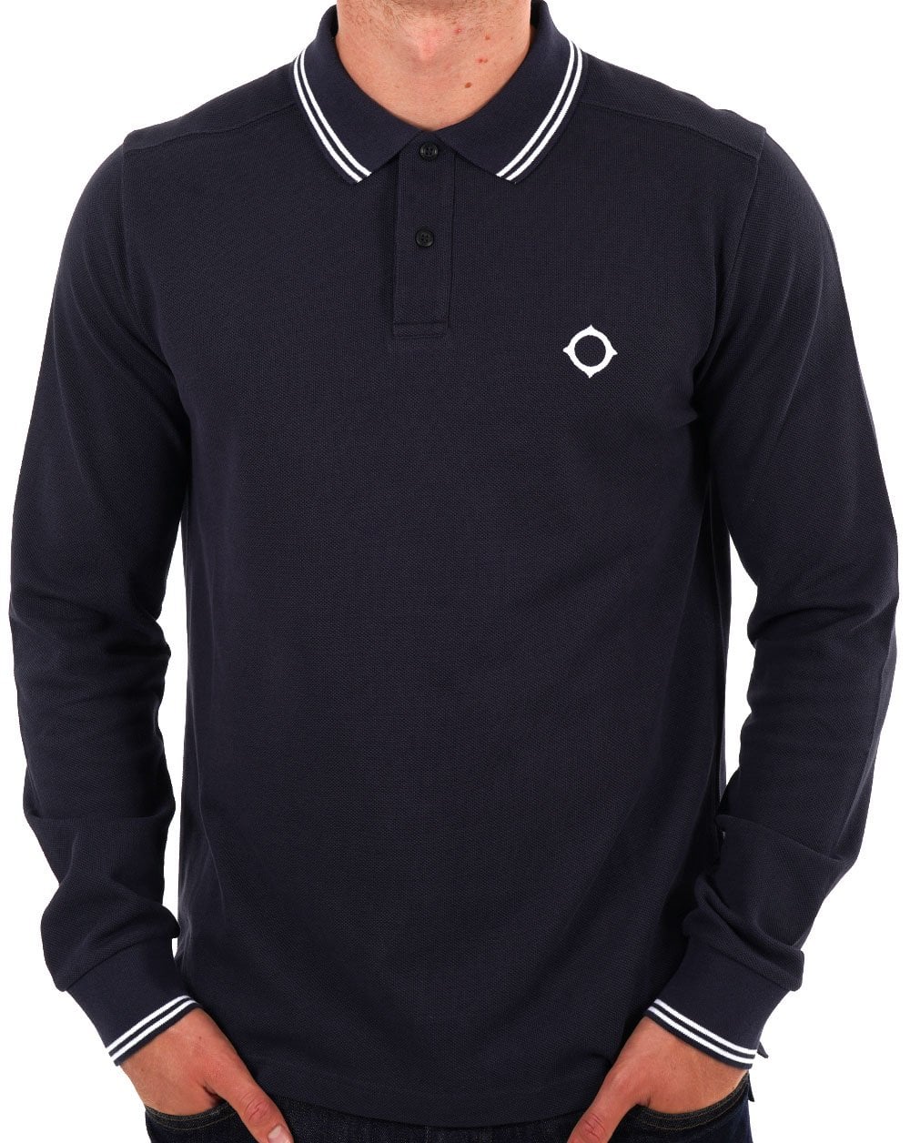 MA.STRUM Double Tipped LS Polo Ink Navy