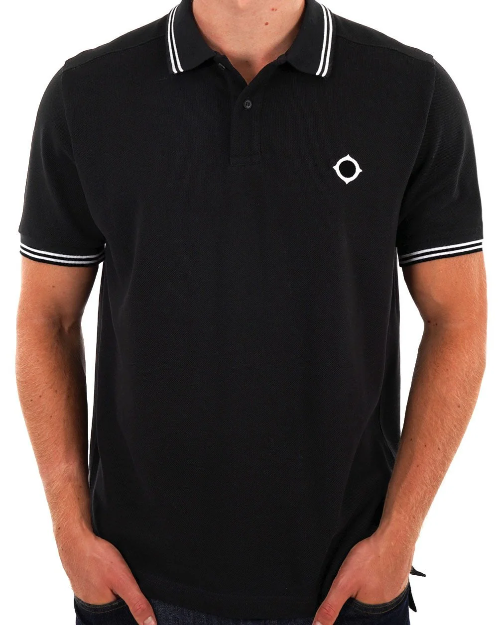MA.STRUM Double Tipped Polo Black - Image 3