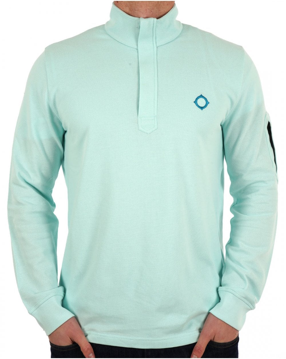 MA.STRUM Funnel Neck 1/2 Zip Iceberg