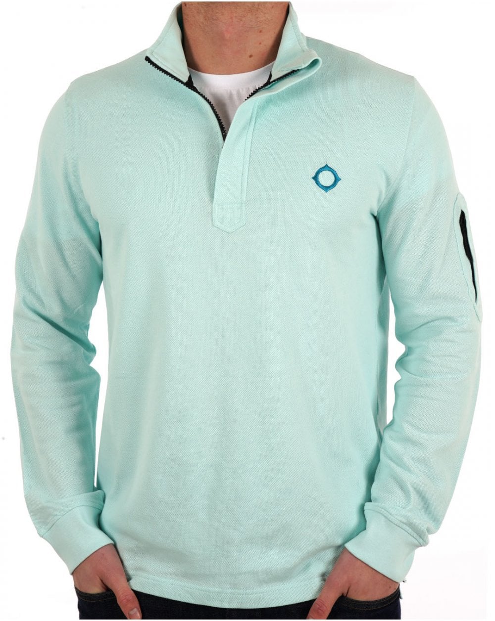 MA.STRUM Funnel Neck 1/2 Zip Iceberg - Image 3