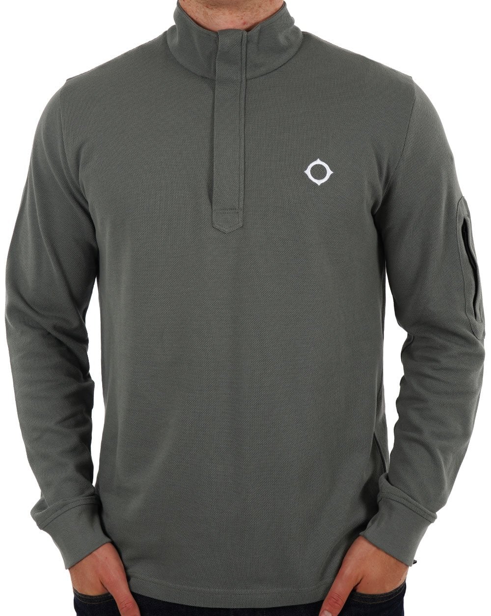 MA.STRUM Funnel Neck 1/4 Zip Grey - Image 2