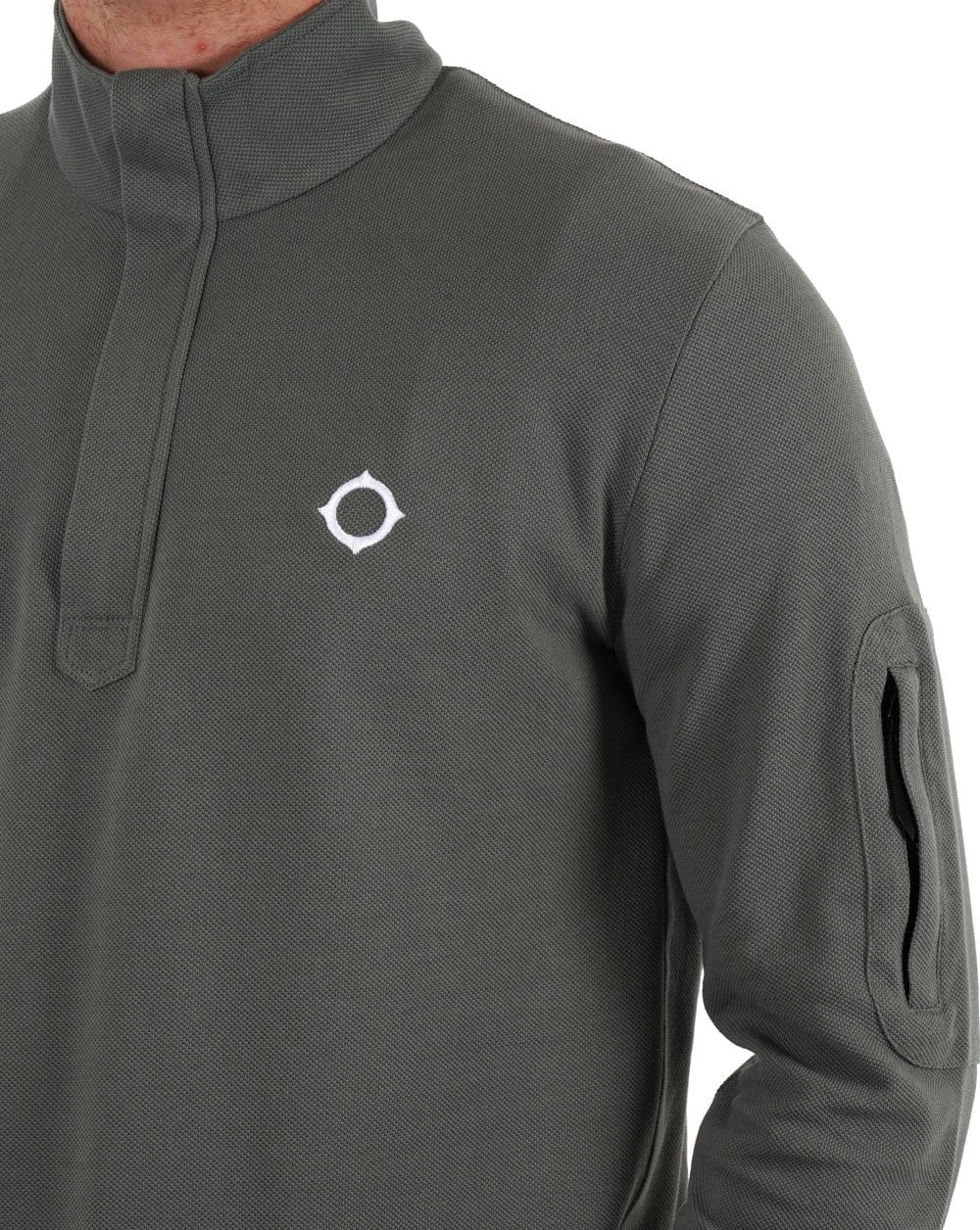 MA.STRUM Funnel Neck 1/4 Zip Grey - Image 3