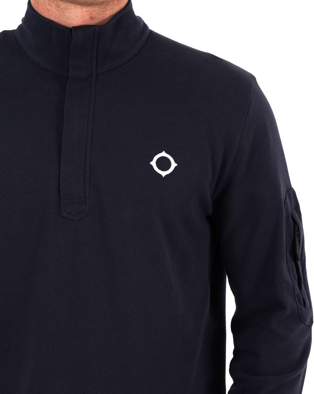 MA.STRUM Funnel Neck 1/4 Zip Navy - Image 2