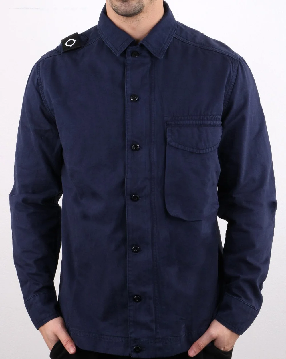 Ma.strum Garment Dyed Overshirt Navy