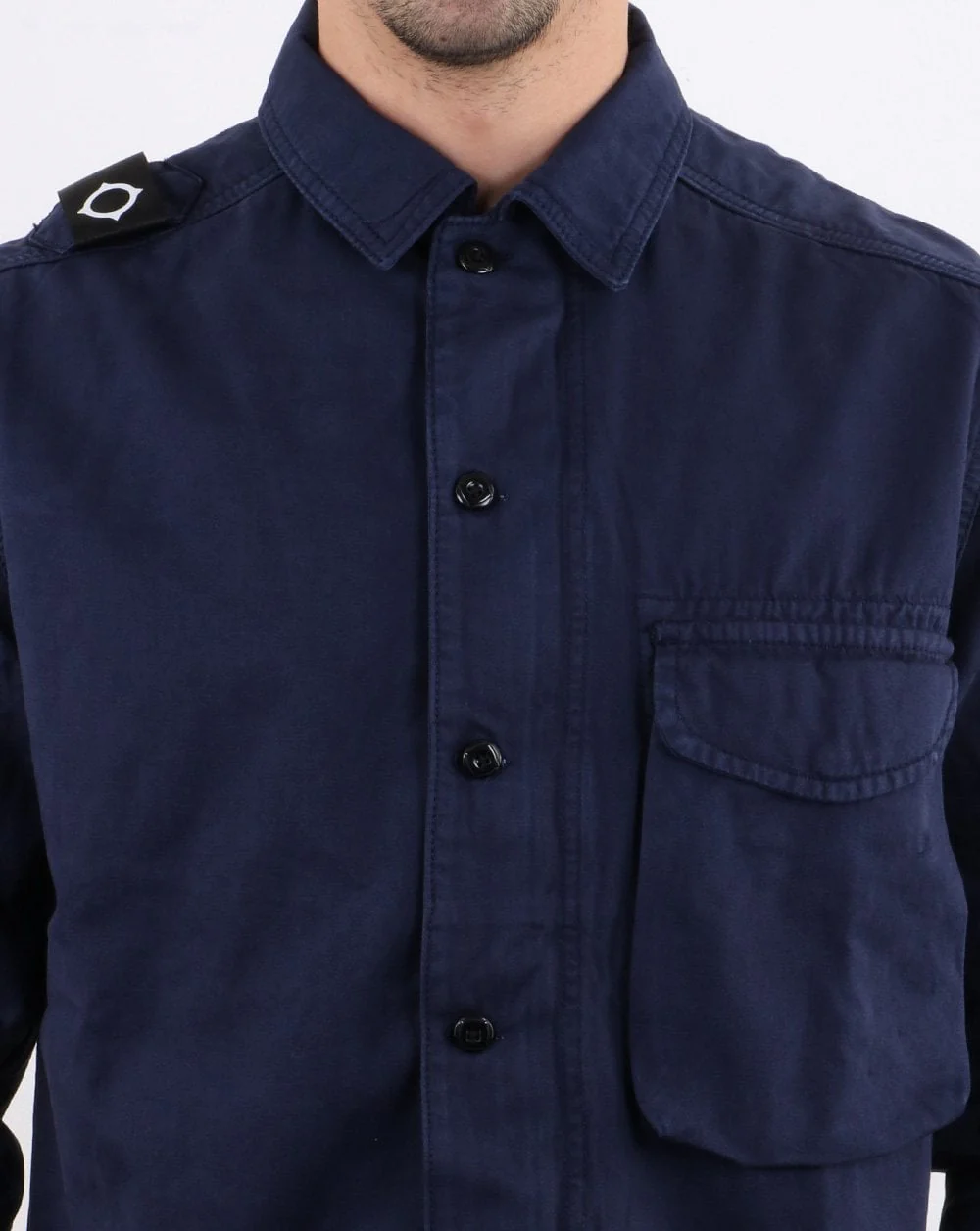 Ma.strum Garment Dyed Overshirt Navy - Image 4