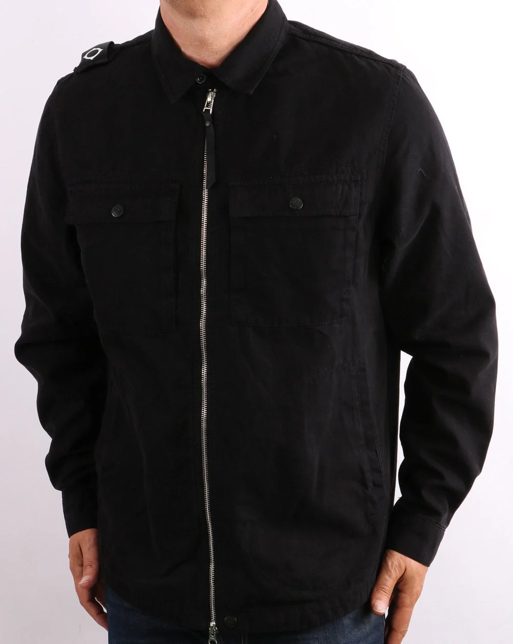 Ma.strum Gd Zip Front Overshirt Black