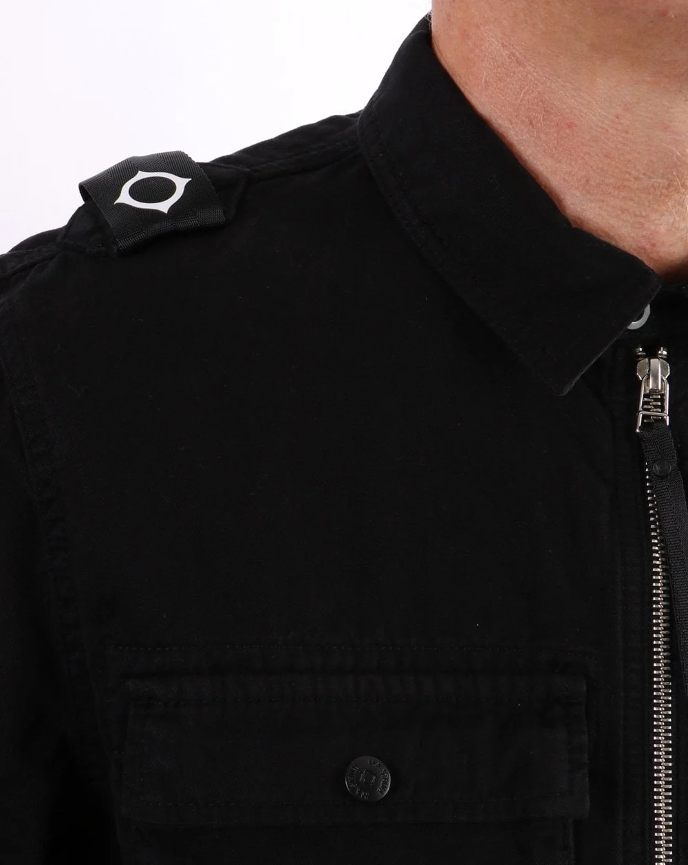 Ma.strum Gd Zip Front Overshirt Black - Image 3