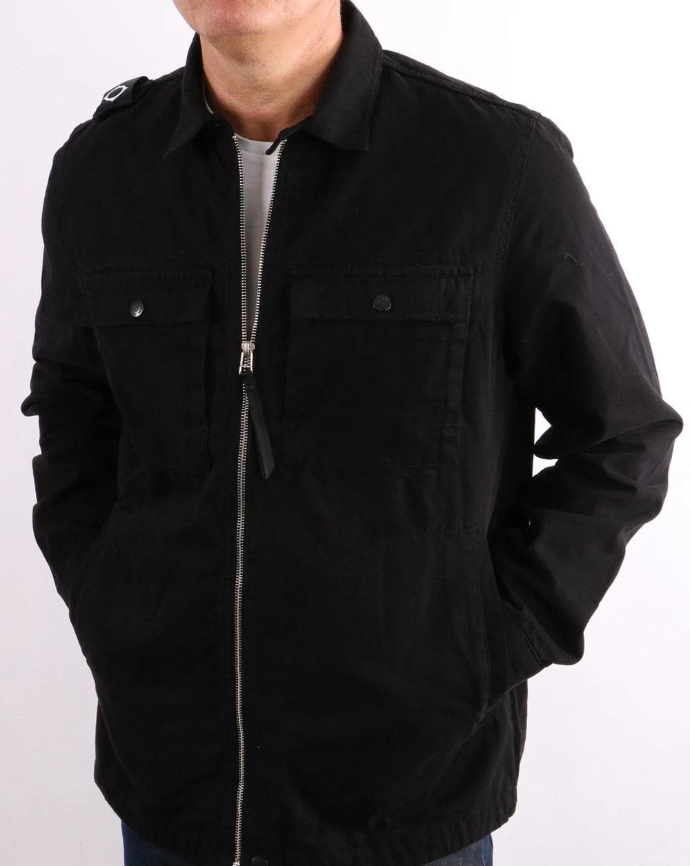 Ma.strum Gd Zip Front Overshirt Black - Image 4