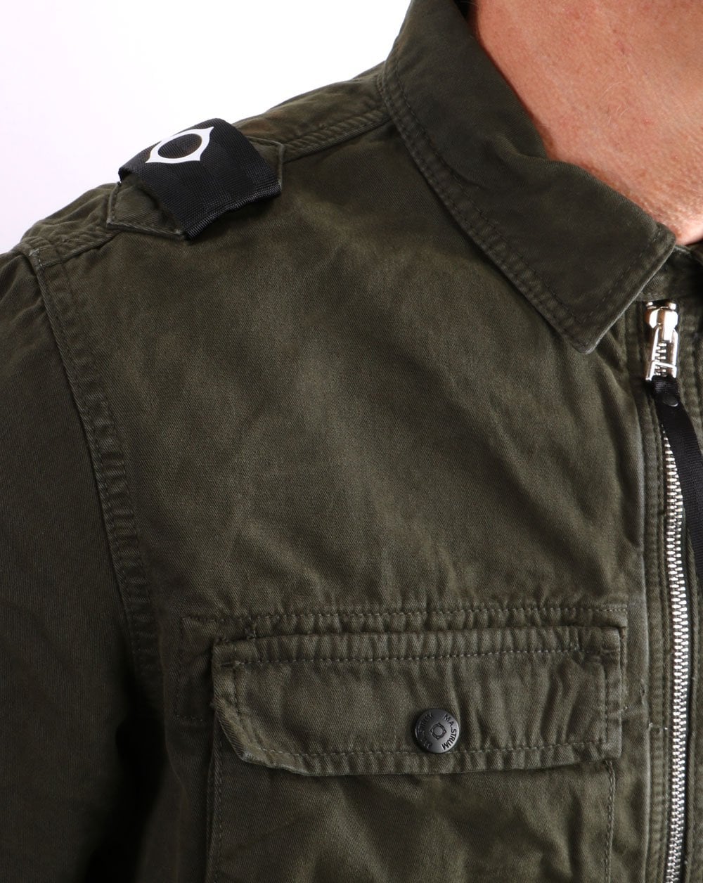 Ma.strum Gd Zip Front Overshirt Green - Image 2