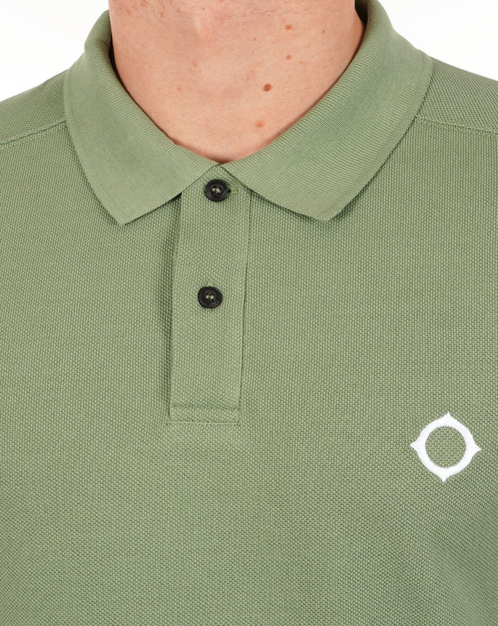 Ma.strum Long Sleeve Pique Polo Shirt Forest - Image 3