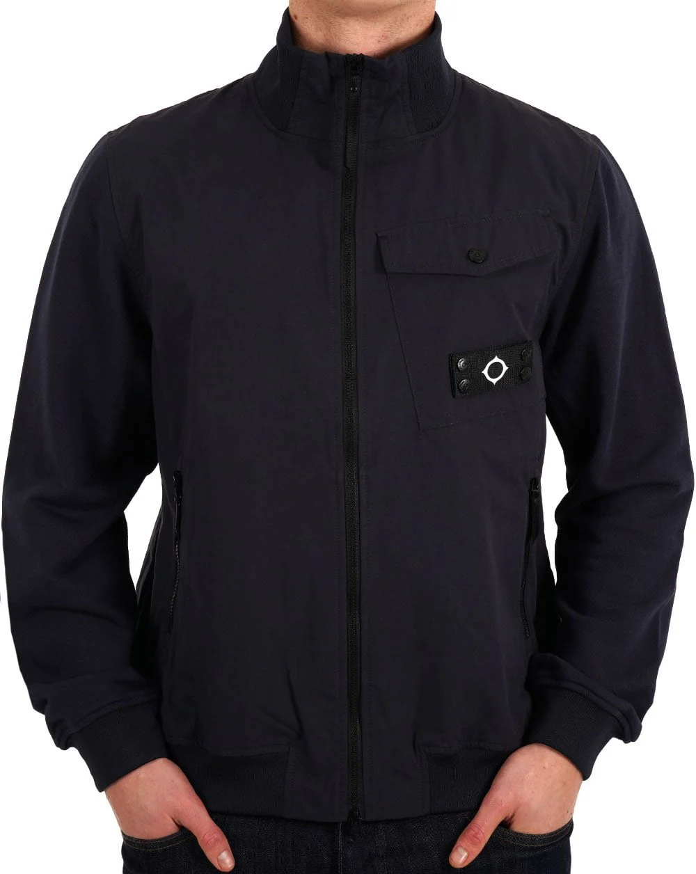 MA.STRUM Mixed Media FZ Jacket Ink Navy