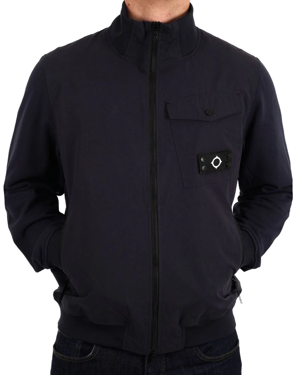 MA.STRUM Mixed Media FZ Jacket Ink Navy - Image 3