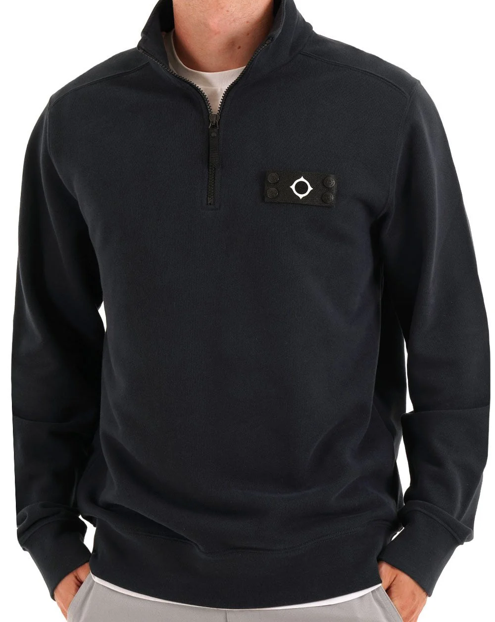 MA.STRUM Neo Quarter Zip Sweat Ink Navy - Image 3