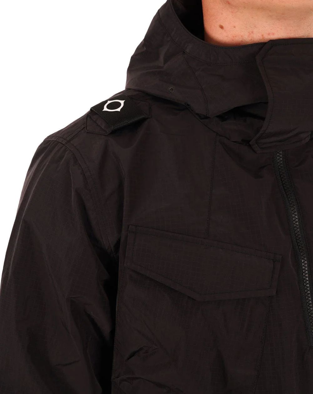 Ma.strum Nylon Grid Smock Black - Image 3