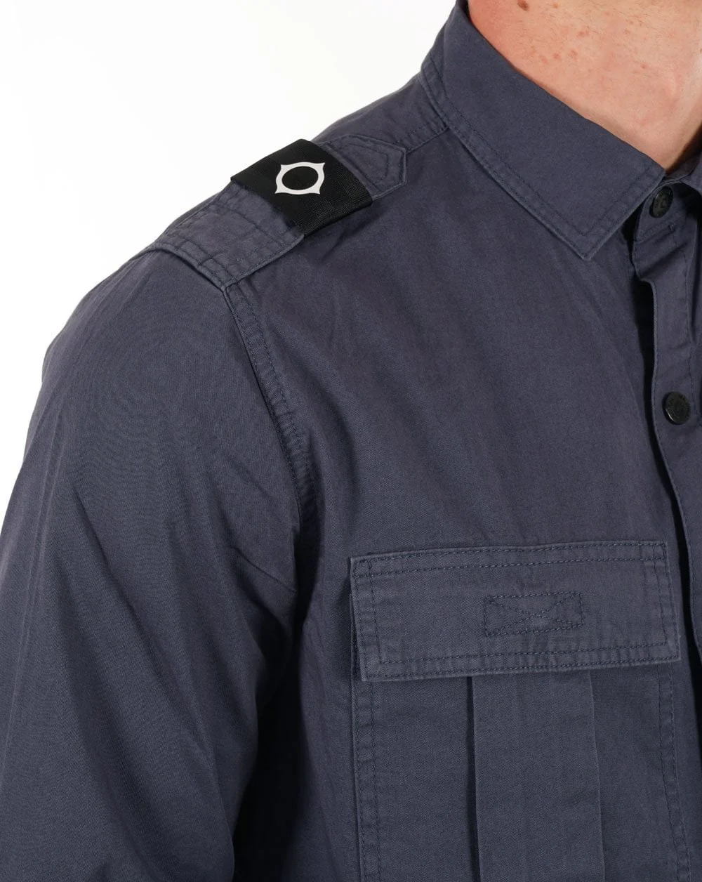 Ma.strum Pd Patch Pocket Parade Overshirt Ink Navy - Image 2