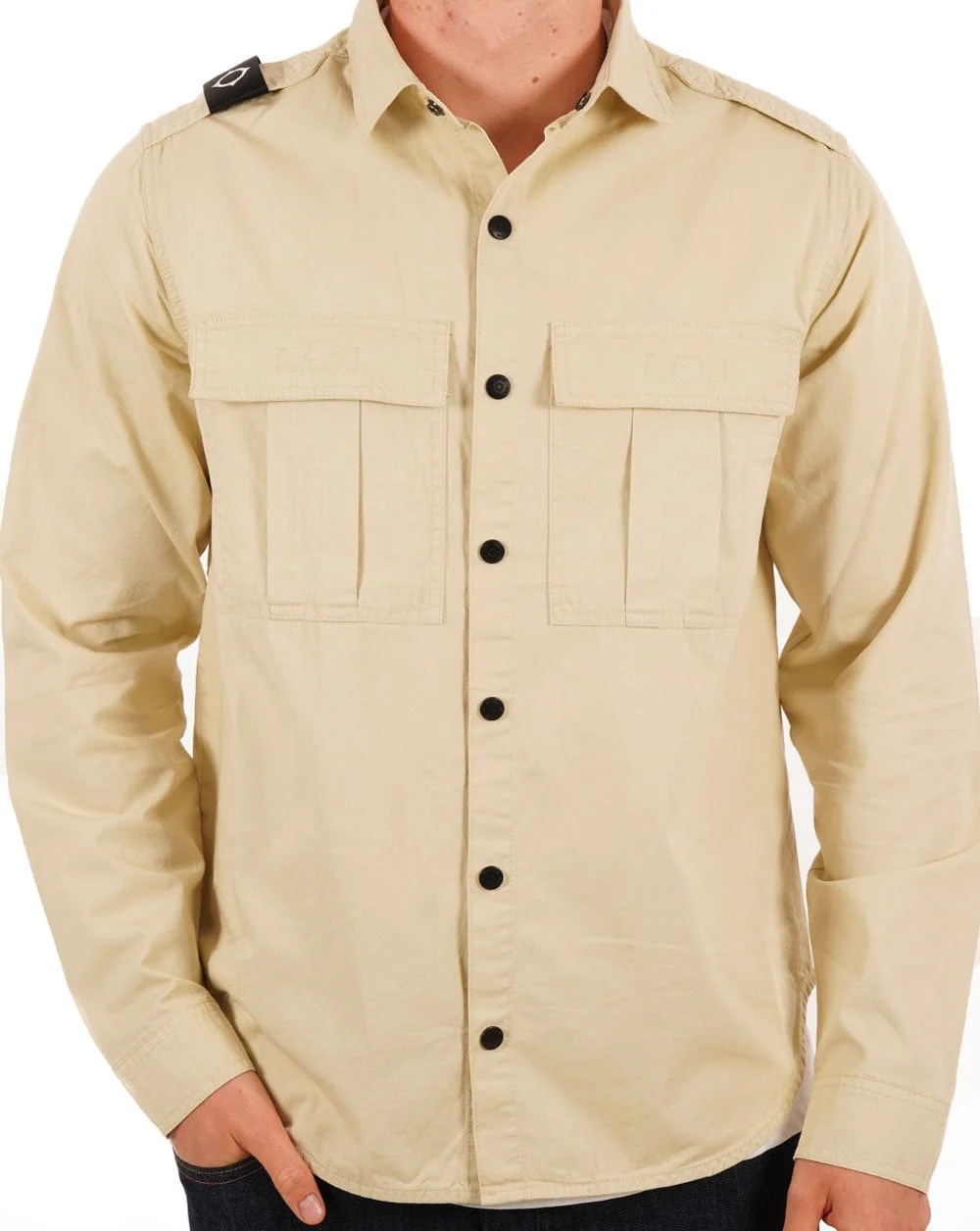 Ma.strum Pd Patch Pocket Parade Overshirt Sand - Image 3