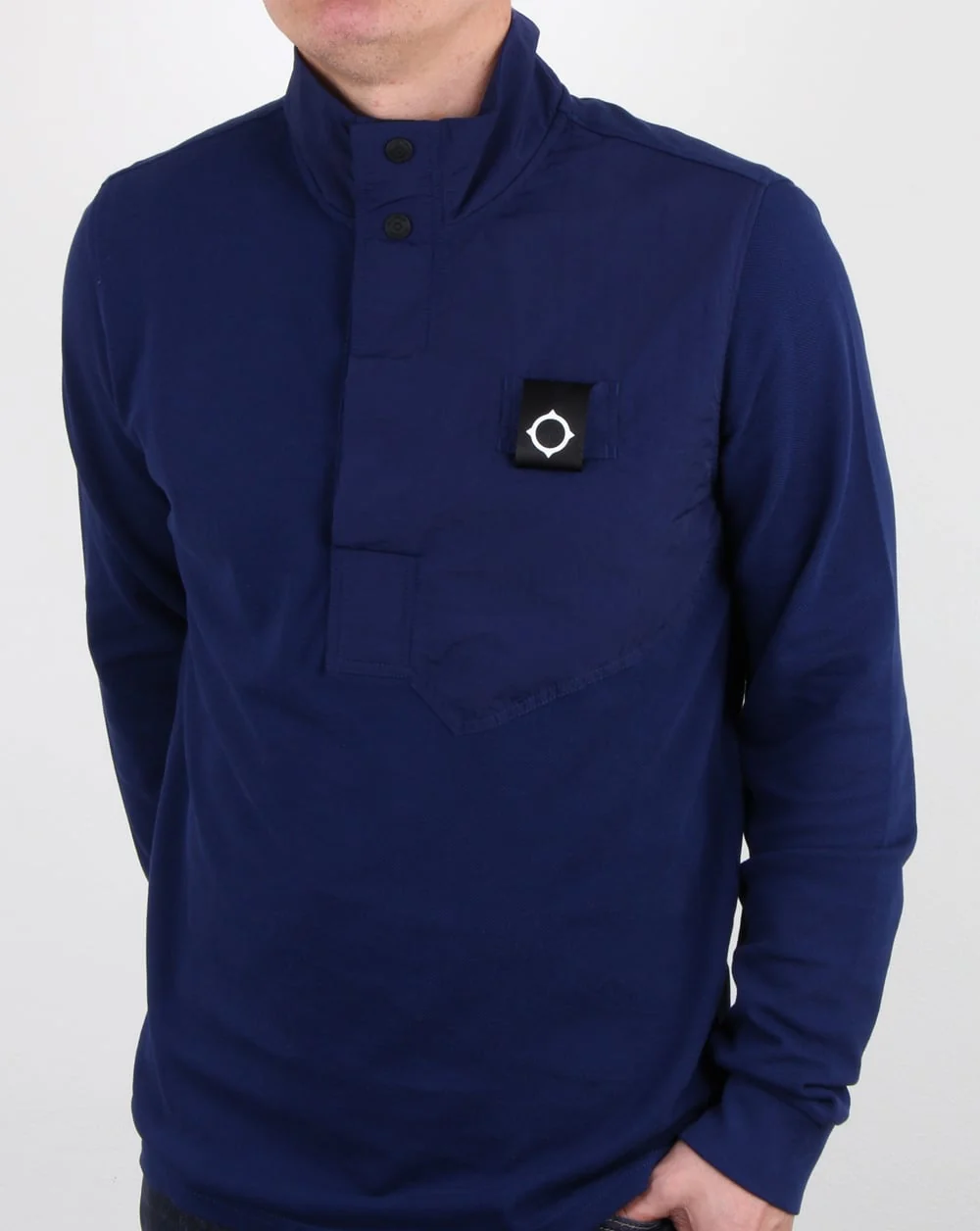 Ma.strum Pique Funnel Neck Dark Navy - Image 3