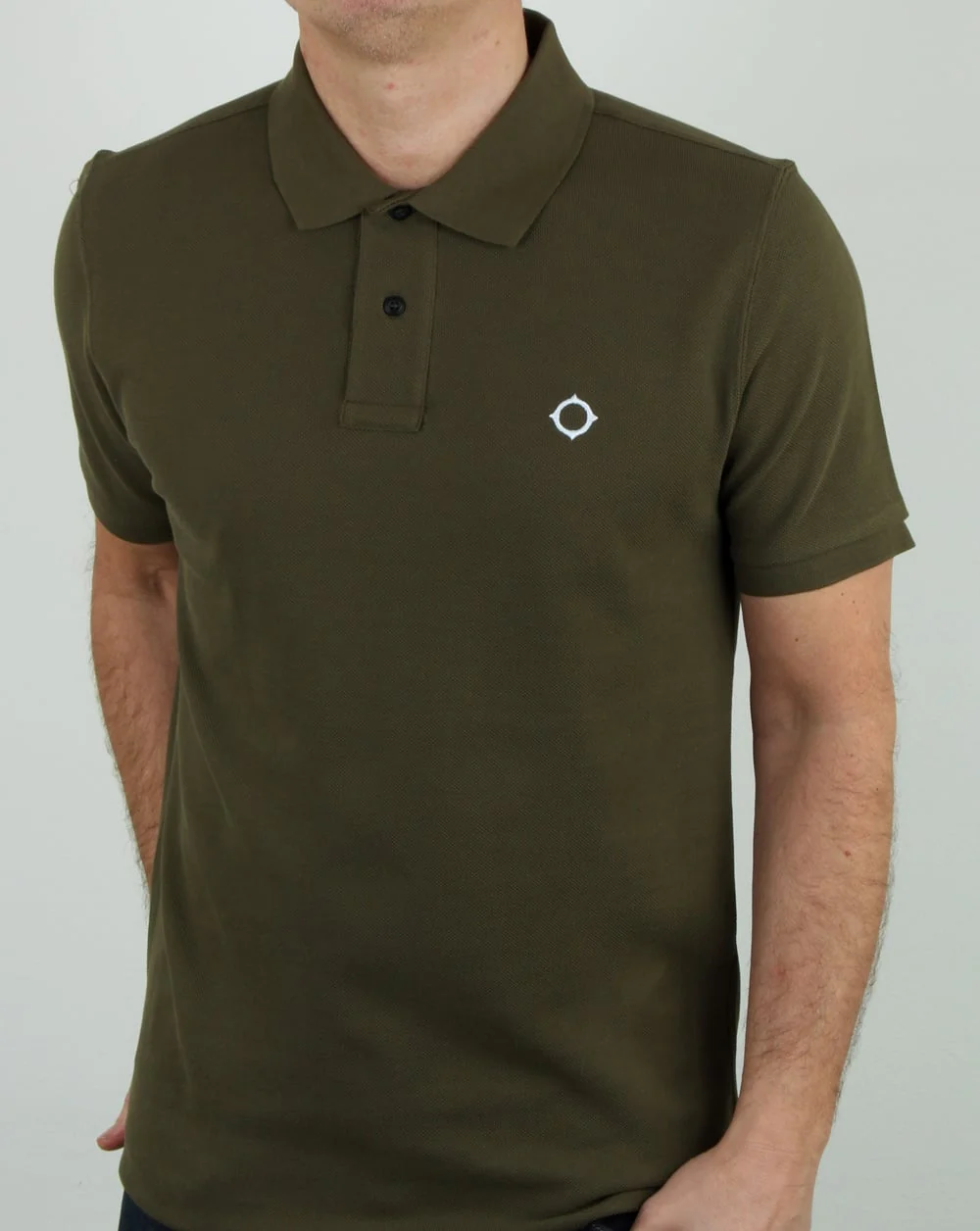 Ma.strum Pique Icon Polo Shirt Light Khaki - Image 3