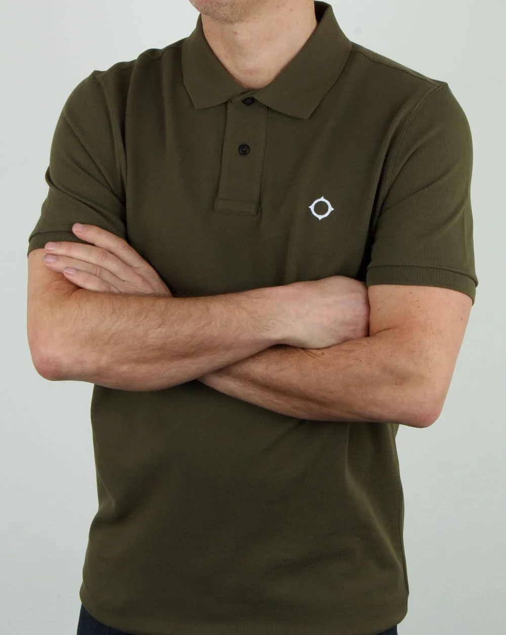Ma.strum Pique Icon Polo Shirt Light Khaki - Image 4