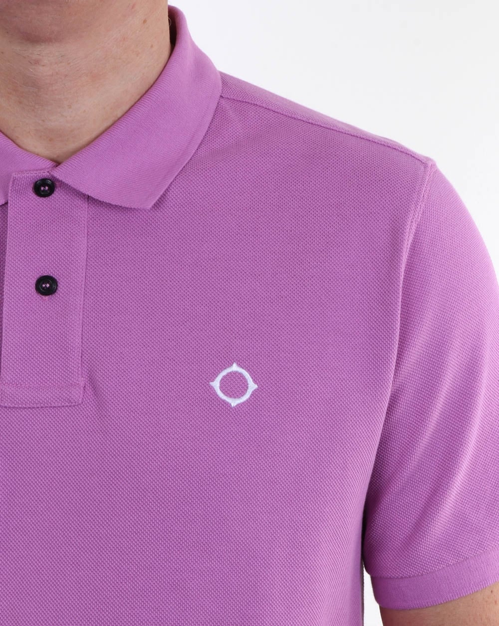 Ma.strum Pique Icon Polo Shirt Mauve - Image 2